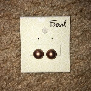 NWT Fossil Bronze Stud Earrings